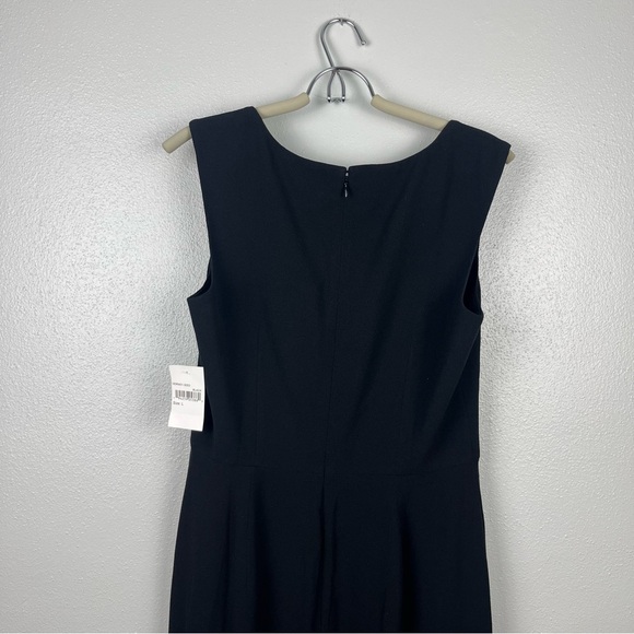 NEW Dress The Population Black Monroe Gown Sweetheart Crepe Side Slit Evening - Picture 7 of 12